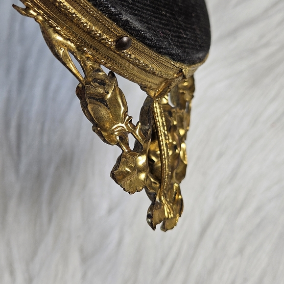 Vintage Oval Vanity Mirror Gold Filigree Bridgerton Regency Rose Accents 16 in - Picture 5 of 11